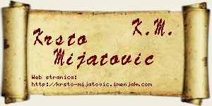 Krsto Mijatović vizit kartica